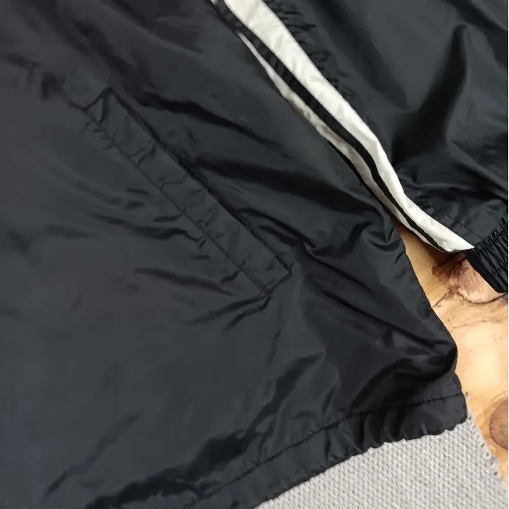 Vintage Tommy Hilfiger Windbreaker Mens XL Black Striped Pro Sport‎ Embroidered